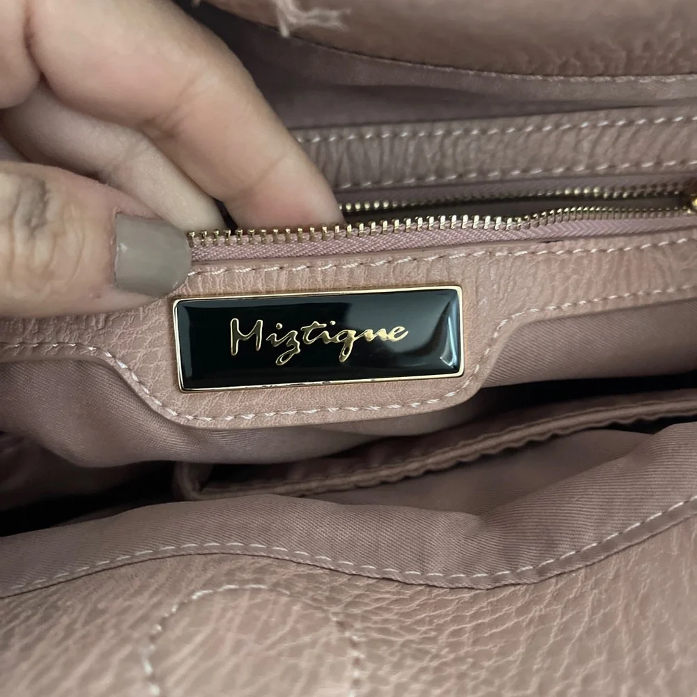 Miztique taupe and light pink shoulder‎ bag